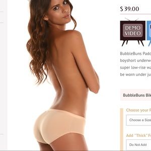 NWT BubbleBuns BIKINI-style Padded Panty Extra Small